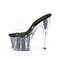 Шльопанці Pleaser Adore-701CG *7 дюймів на підборах, 2 3/4 дюйма з блискітками, прозорі/чорні