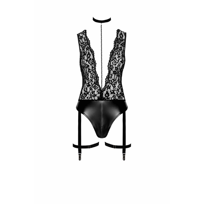 Боді з глибоким декольте Noir Handmade Libido F297 чорне, розмір S