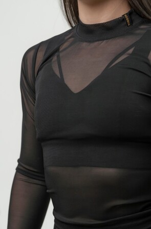 Лонгслів Nebbia Women's Mesh Long Sleeve Top INTENSE Sheer Gold 847