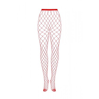 Еротичні колготи у велику сітку Obsessive S812 tights red XL/XXL