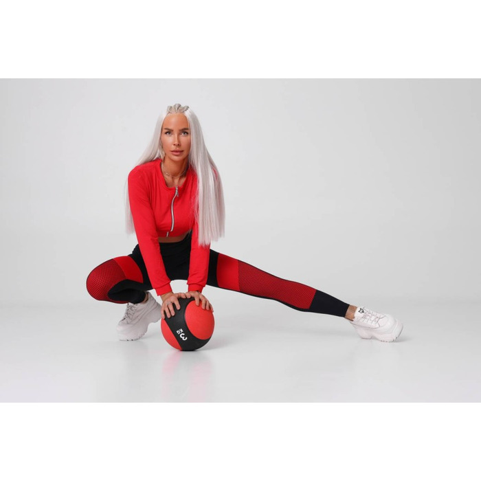 Топ спортивний Fitzona Red Jacket з блискавкою, компресійний для фітнесу та йоги