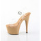 Босоніжки Pleaser Adore-708 на підборах 7 дюймів, з ремінцем на щиколотці 2 3/4 дюйма, прозорі/ірискові