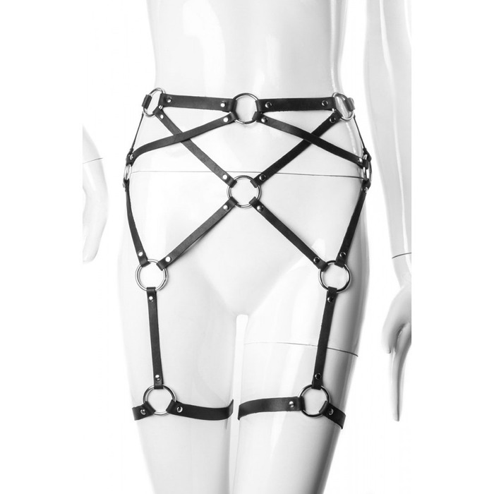 Гартери One Size G7.1, з натуральної шкіри, чорні