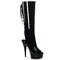 Чоботи Pleaser Boots Delight-2018 на підборах 6 дюймів, чоботи до коліна 1 3/4 дюйма з відкритим носком/підбором, чорні