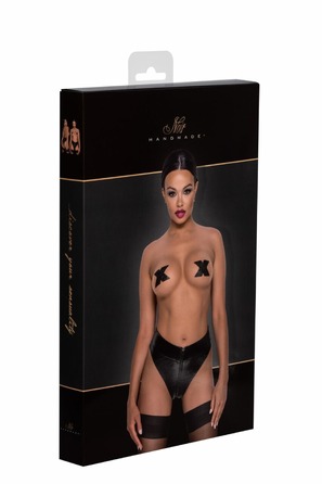 Сексуальные виниловые трусики с молнией Noir Handmade F260 черные, S