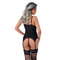 Корсет з підв'язками мереживною Daring Intimates Underboob Cami Garter, зі стрінгами, чорний, S/M