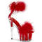 Босоніжки Pleaser Adore-724F на підборах 7 дюймів, з хутра марабу PF з манжетою на щиколотці 2 3/4 дюйма, з блискавкою ззаду, червоні