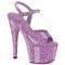 Босоніжки Pleaser Adore-709GP на підборах 7 дюймів, з ремінцем на щиколотці 2 3/4 дюйма, бузковий блискучий лак