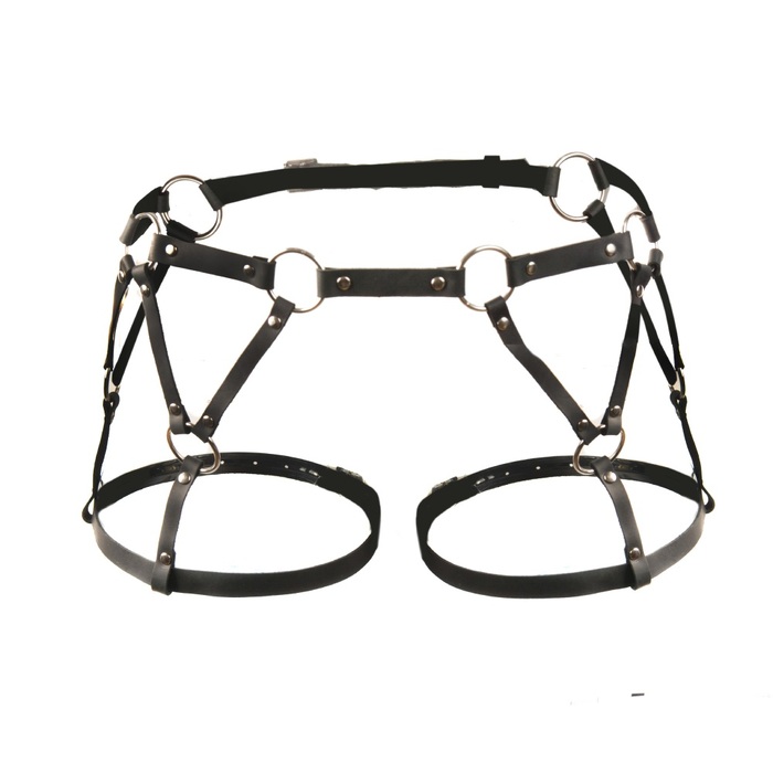 Гартери One Size G9, з натуральної шкіри, чорні