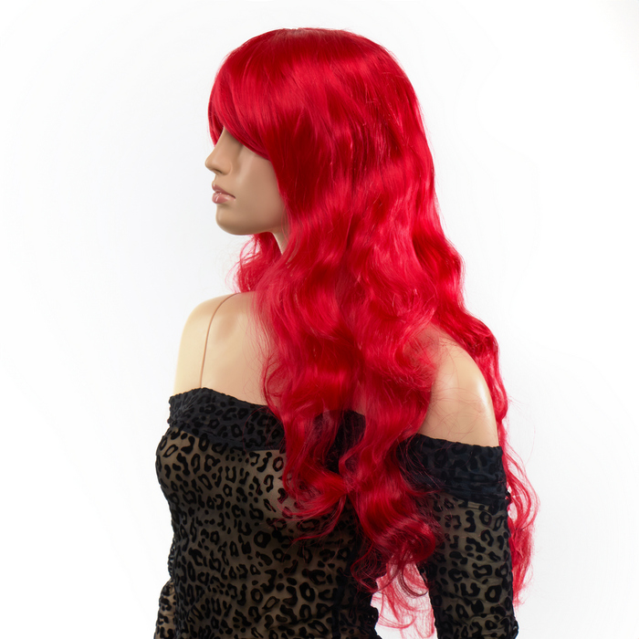 Перука довга Кучерява з чубчиком Fetish Hair червоний, 60 см