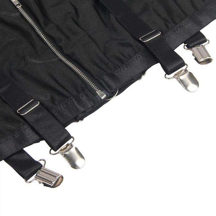 Платье-костюм Star Night с застежками-молниями и пажами для чулков, черный, XL (без коробки)