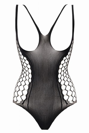 Боди с открытой грудью и вырезами на боках Besired, черное, One Size