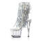 Чоботи Pleaser Adore-1017SQF *7 дюймів на підборах, 2 3/4 дюйма з блискітками та бахромою PF, прозорі