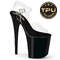 Босоніжки Pleaser Flamingo-808PREM на підборах 8 дюймів, босоніжки з ремінцем на щиколотці 4 дюйми, прозорі/чорні