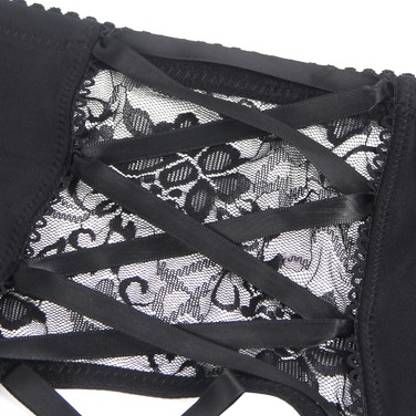 Мужской пояс кружевной с подвязками Star Night черный, M