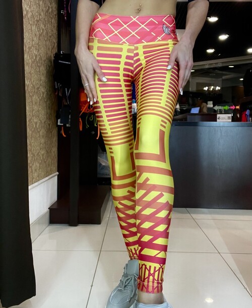 Леггинсы MyAngel With Honeycomb Print Yellow