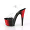 Босоніжки Pleaser Adore-708BR на підборах 7 дюймів, двоколірні босоніжки з ремінцем на щиколотці 2 3/4 дюйма, прозорі/чорні
