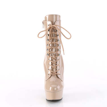 Ботильоны Delight-1020, каблук 6 дюймов, высота ботинок 3,5 см, шнуровка спереди, молния сбоку, бежевый