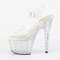Босоножки Pleaser STARDANCE-708 на каблуке 7 дюймов (178 мм), платформа 2 3/4 дюйма (70 мм) с ремешком на лодыжке, инкрустированные стразами разных размеров снизу