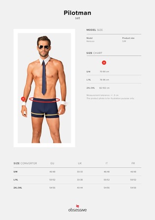 Мужской игровой костюм Пилот Obsessive Pilotman set S/M