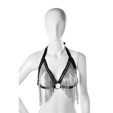 Комплект бюстгалтер и поясок на бедра с цепочками Candy Hero Kit S-Сhains 1 черный, р. 46-48