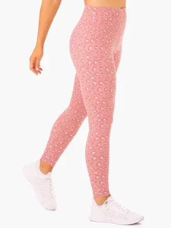 Леггинсы Ryderwear Hybrid Full Length Leggings - Pink Leopard