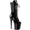 Ботинки Pleaser Flamingo-1050, каблук 8 дюймов, 4-дюймовые PF-сапоги до середины голени, шнуровка спереди, молния сбоку, чёрные
