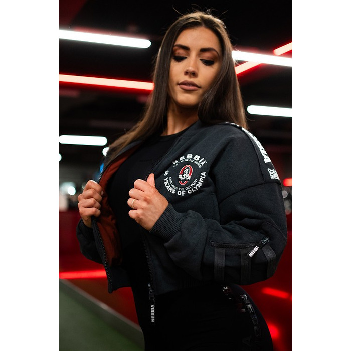 Бомбер Nebbia Washed Bomber Jacket with Contrast Lining LEGEND Black 784