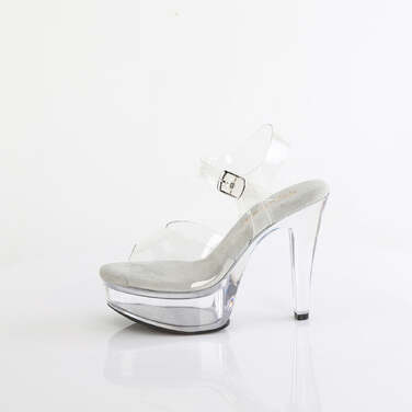 Босоножки Martini-508, каблук 5 дюймов, ремешок на щиколотке шириной 1 3/4 дюйма, прозрачные