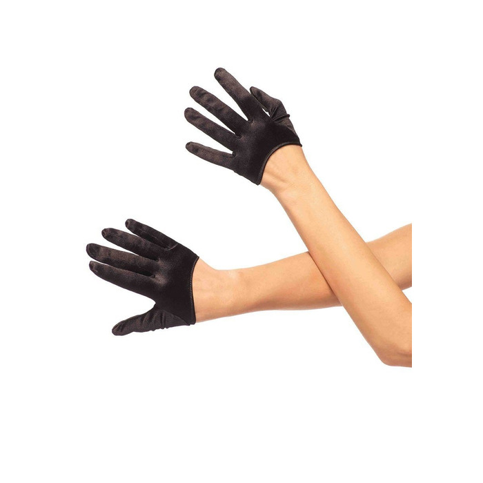 Рукавички сексуальні One Size Mini Cropped Satin Gloves від Leg Avenue