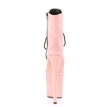 Ботинки Flamingo-1020FS *Каблук 8 дюймов, 4-дюймовая шнуровка, боковая молния, нежно-розовый