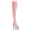 Чоботи Pleaser Bejeweled-3052HG-7 *7 дюймів на підборах, 2 3/4 дюйма з відкритим носком/мереживом ззаду ззаду з рельєфним лезом, ніжно-рожевий голограмний лак/сріблястий