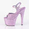 Босоніжки Pleaser Adore-709GP на підборах 7 дюймів, з ремінцем на щиколотці 2 3/4 дюйма, бузковий блискучий лак