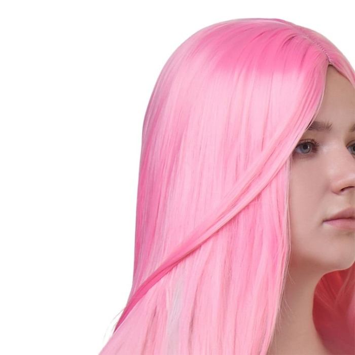 Перука довга Fetish Hair рожева, 100 см