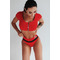 Купальні трусики RED SWIMSUIT PANTS WITH WHITE DETAIL