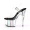 Босоніжки Pleaser Adore-708HGI на підборах 7 дюймів, босоніжки з ремінцем на щиколотці 2 3/4 дюйма з голограмними вставками, прозора/срібна голограма