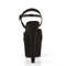 Босоніжки Pleaser Adore-709FS на підборах 7 дюймів, босоніжки з ремінцем на щиколотці 2 3/4 дюйма з обгорнутою підошвою, чорні замшеві