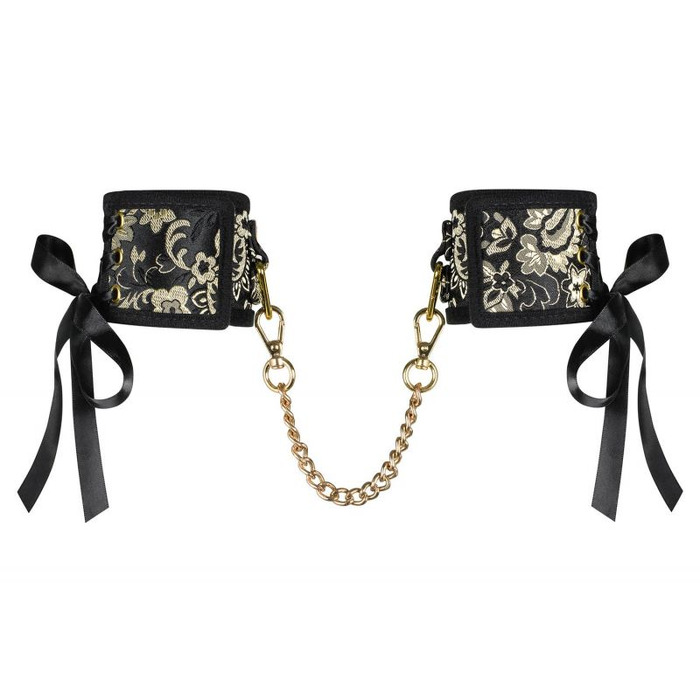 Кружевные наручники с цепочкой Obsessive Shelle cuffs
