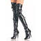 Чоботи Pleaser Boots Seduce-3028 на 5-дюймовому підборі, зі шнурівкою та пряжкою, еластичні, з блискавкою збоку, чорні