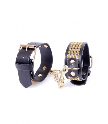 Наручники Fetish Boss Series Наручники со стразами 3 см Золото