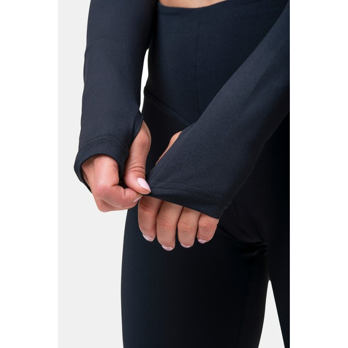 ТОП LONG SLEEVE THUMBHOLE SPORTY CROP TOP BLACK 585