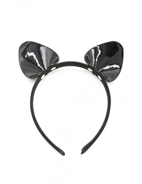 Ушки кошки глянцевые, черные