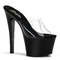 Босоніжки Pleaser Sky-301 на підборах 7 дюймів, 2 3/4 дюйма, з PF, прозорі/чорні