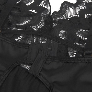 Пеньюар кружевной Star Night с трусиками, черный, XL