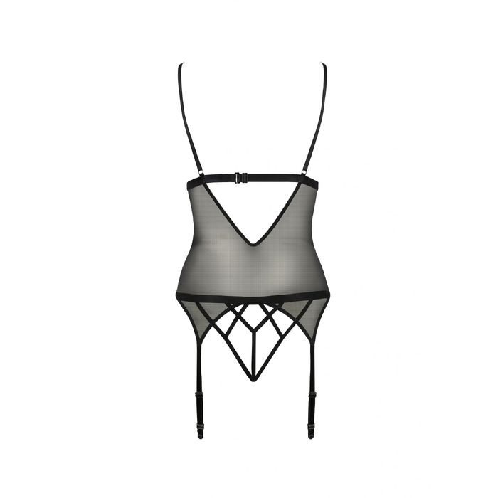 Корсет с открытой грудью S/M black DIABOLINA CORSET - Passion