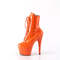 Чоботи Pleaser Adore-1020 *7 дюймів на підборах, 2 3/4 дюйма з мереживом спереду, збоку блискавка, помаранчеві