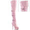 Boots Pleaser Delight-3018, каблук 6 дюймов, ремешок с тройной пряжкой 1 3/4 дюйма, боковая молния, нежно-розовый