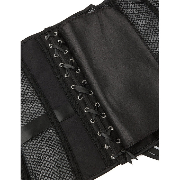 Корсет из сетки Star Night с крючками и шнуровкой, черный, M (без коробки)