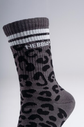 Шкарпетки Nebbia Leopard Crew Socks PRIMAL Black Leopard 106