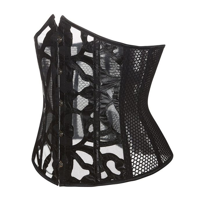 Корсет из сетки с узором Star Night с крючками и шнуровкой и трусиками в комплекте, XS (без коробки)
